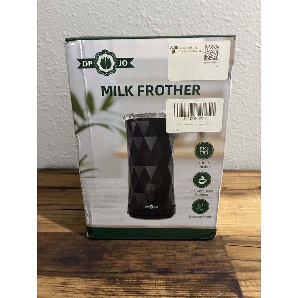 NEW Milk Frother Coffee Or Hot Chocolate 4-in-1 Electric Milk Frother Black DPJO